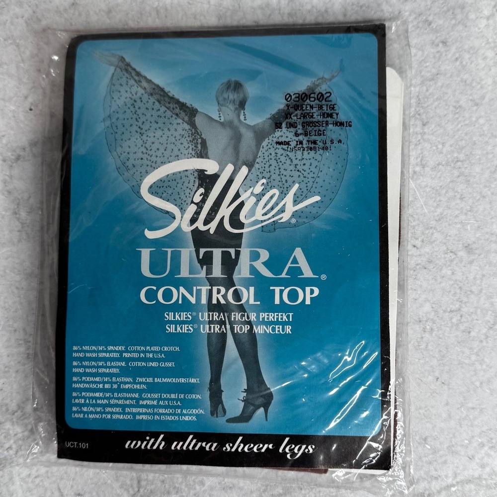 Silkies Ultra Control Top Pantyhose X-Queen Beige XX-Large Honey Made in USA